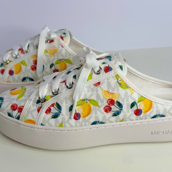 Michael Kors Poppy Fruit Print Logo Slip-On‎ Sneaker Women's 8 - Picture 4 of 9